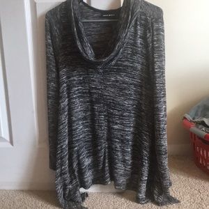 gray slouchy neck sweater DKNY